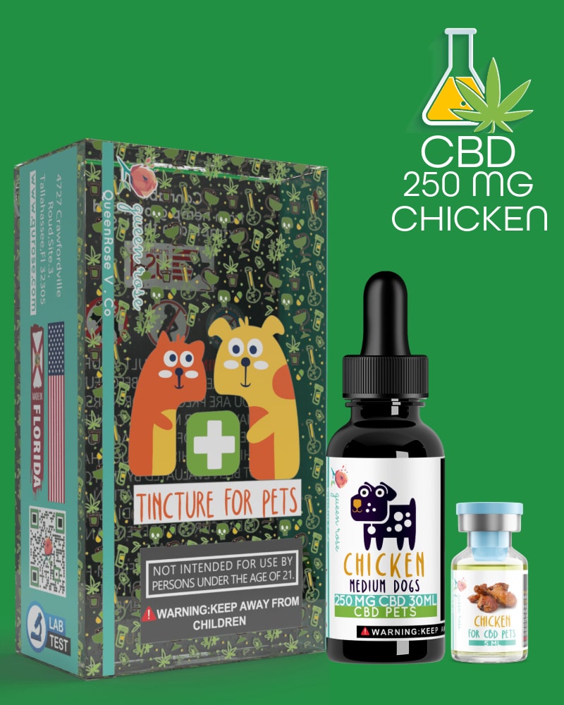 250 MG CBD Tincture ( Medium Dogs) Chicken for Pets ( 35  - 50 ) Lbs   30 Ml