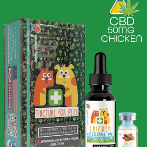 50 MG CBD Tincture ( Cats & Small Dogs) Chicken for Pets ( 1 - 10 ) Lbs   30 Ml