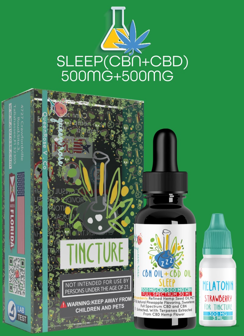 CBN ( 500 MG) + CBD ( 500 MG) + Melatonin Tincture With  Live Resin  (For Sleep) 30 Ml