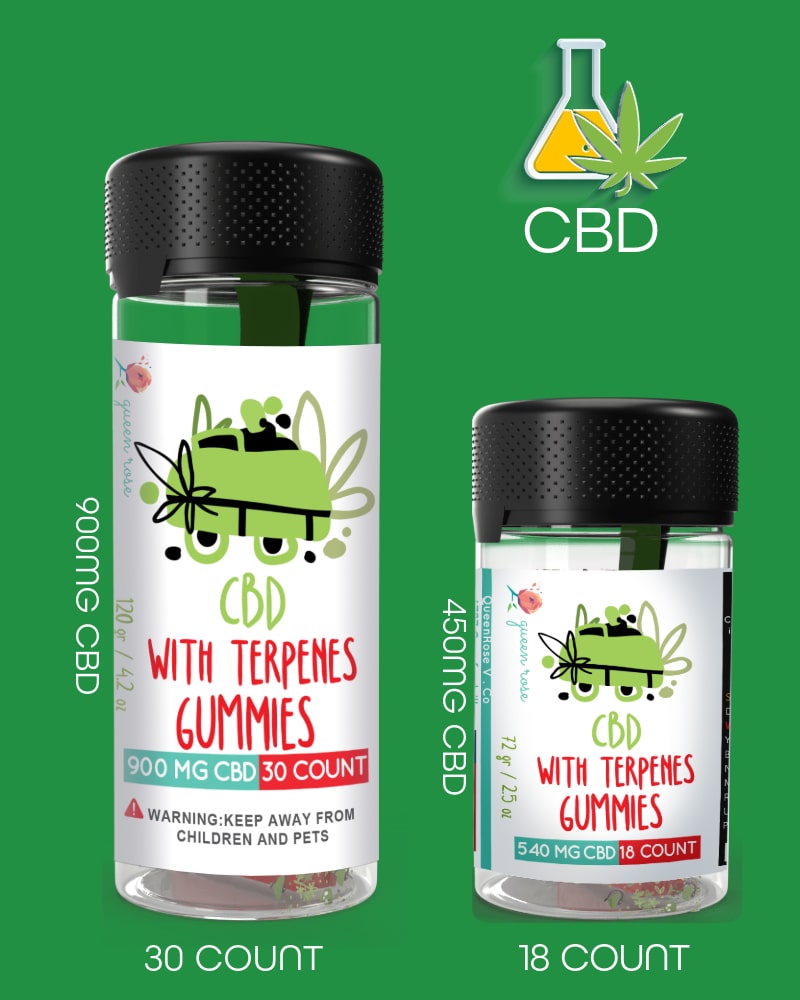CBD GUMMEIS With Terpenes 18 Count 25 OZ & 30 Count 42 OZ