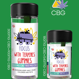 CBG + CBD  GUMMEIS With Live Resin 18 Count 25 OZ &  30 Count 42 OZ