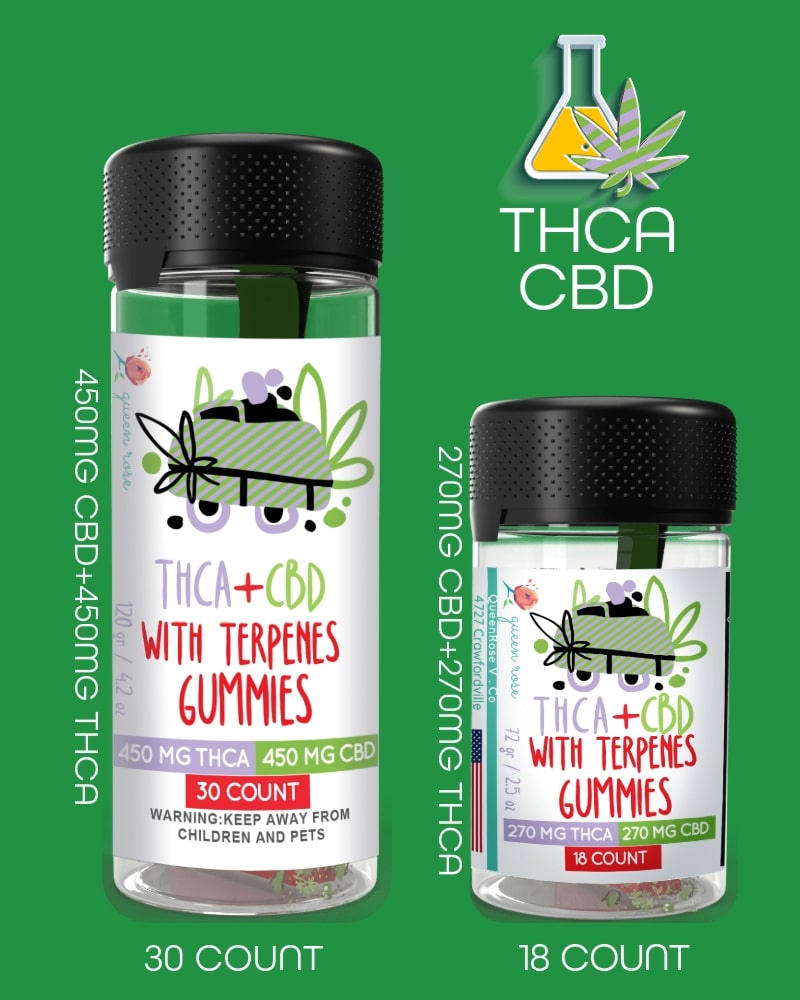 THCA  + CBD  GUMMEIS With Live Resin 18 Count  25 OZ & 30 Count  42 OZ