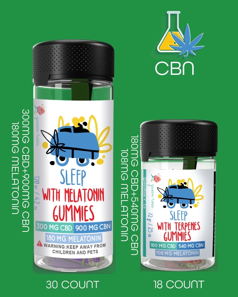 CBN + CBD + MELATONIN  GUMMEIS With Live Resin 18 Count 25 OZ & 30 Count 42 OZ FOR SLEEP