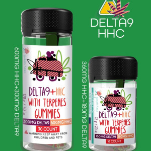 HHC + DELTA 9   GUMMEIS With Live Resin 18 Count  25 OZ & 30 Count  42 OZ
