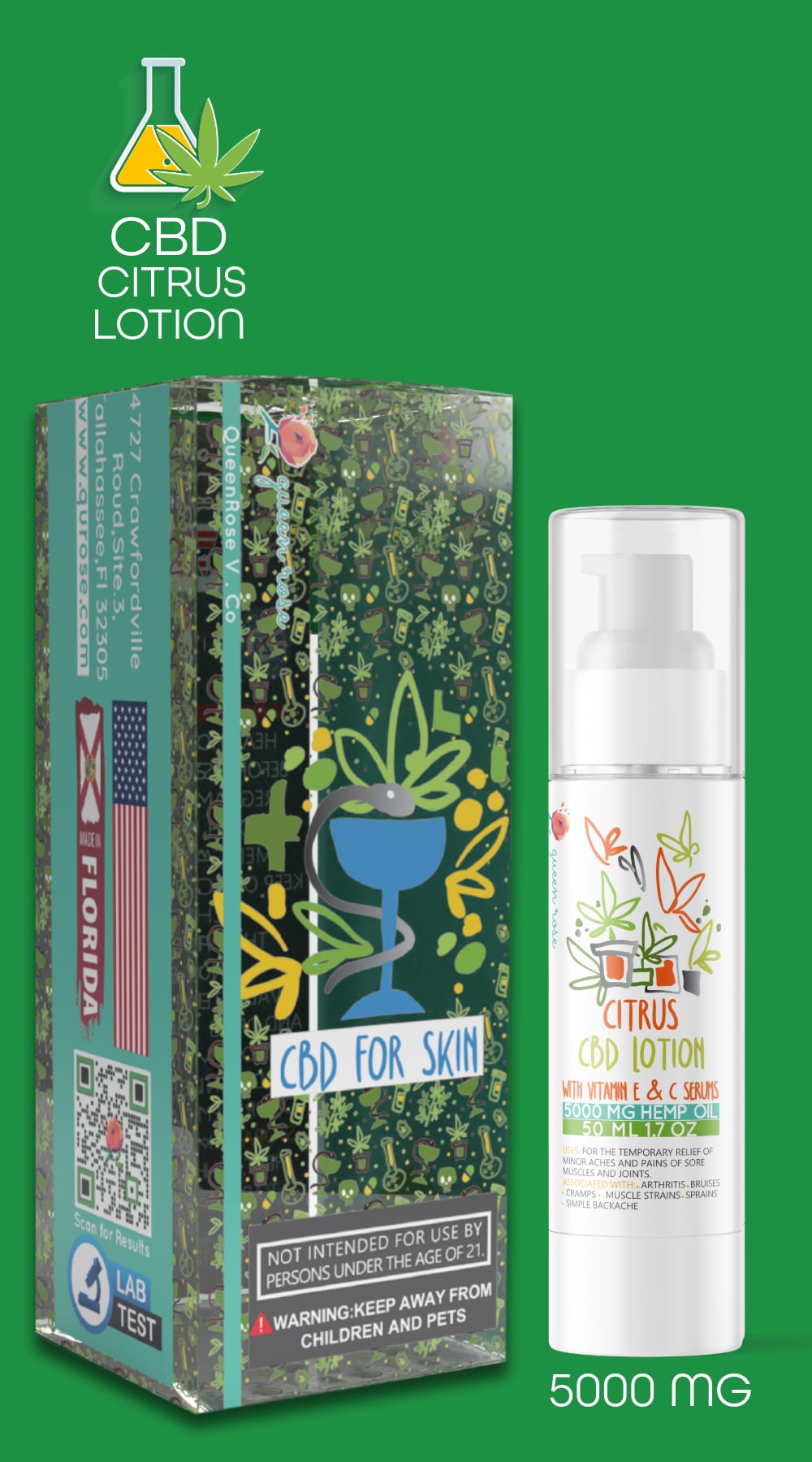 5000 Mg CBD Citrus Lotion Pain Relieving 50 Ml