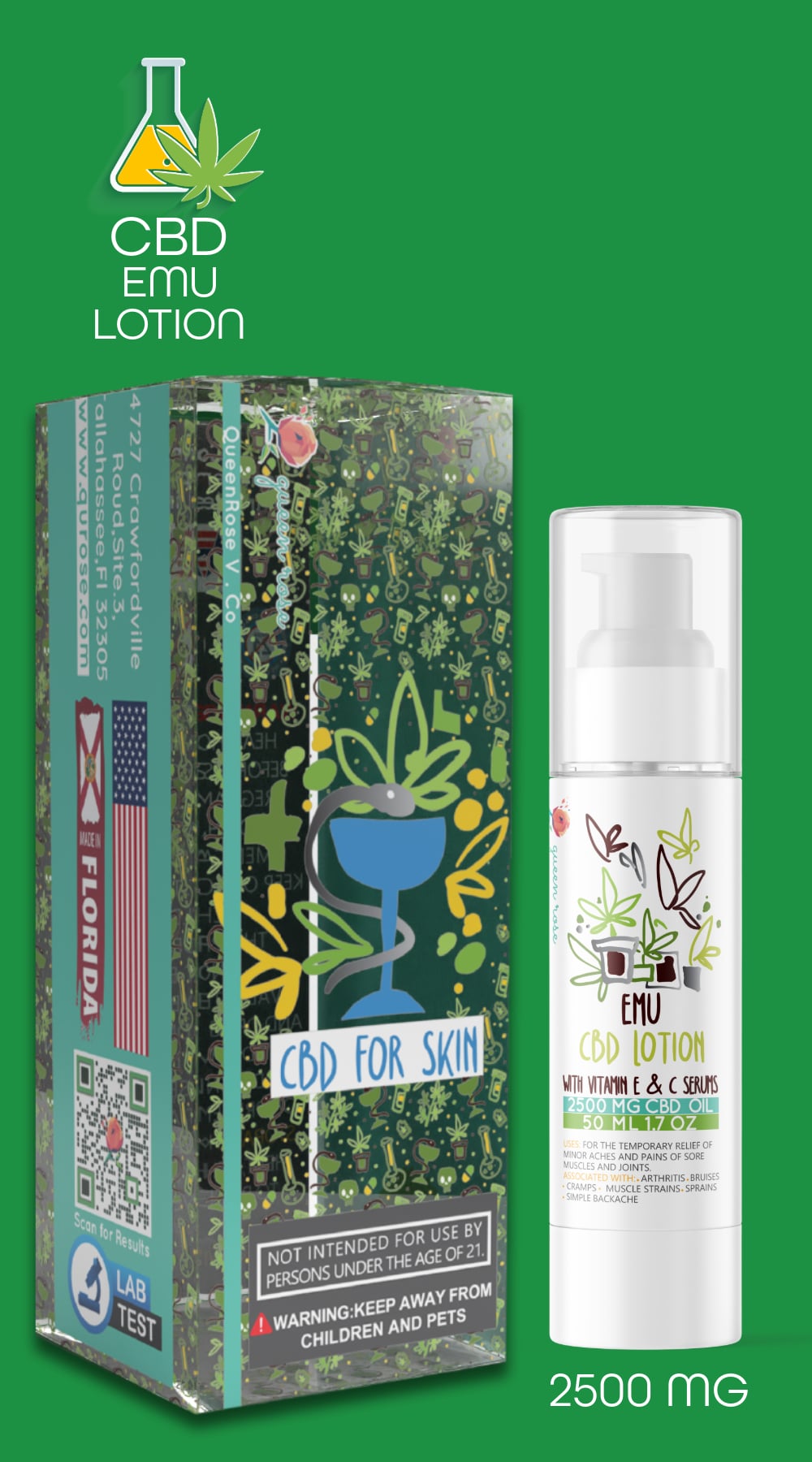 2500 Mg CBD Emu Lotion Pain Relieving 50 Ml