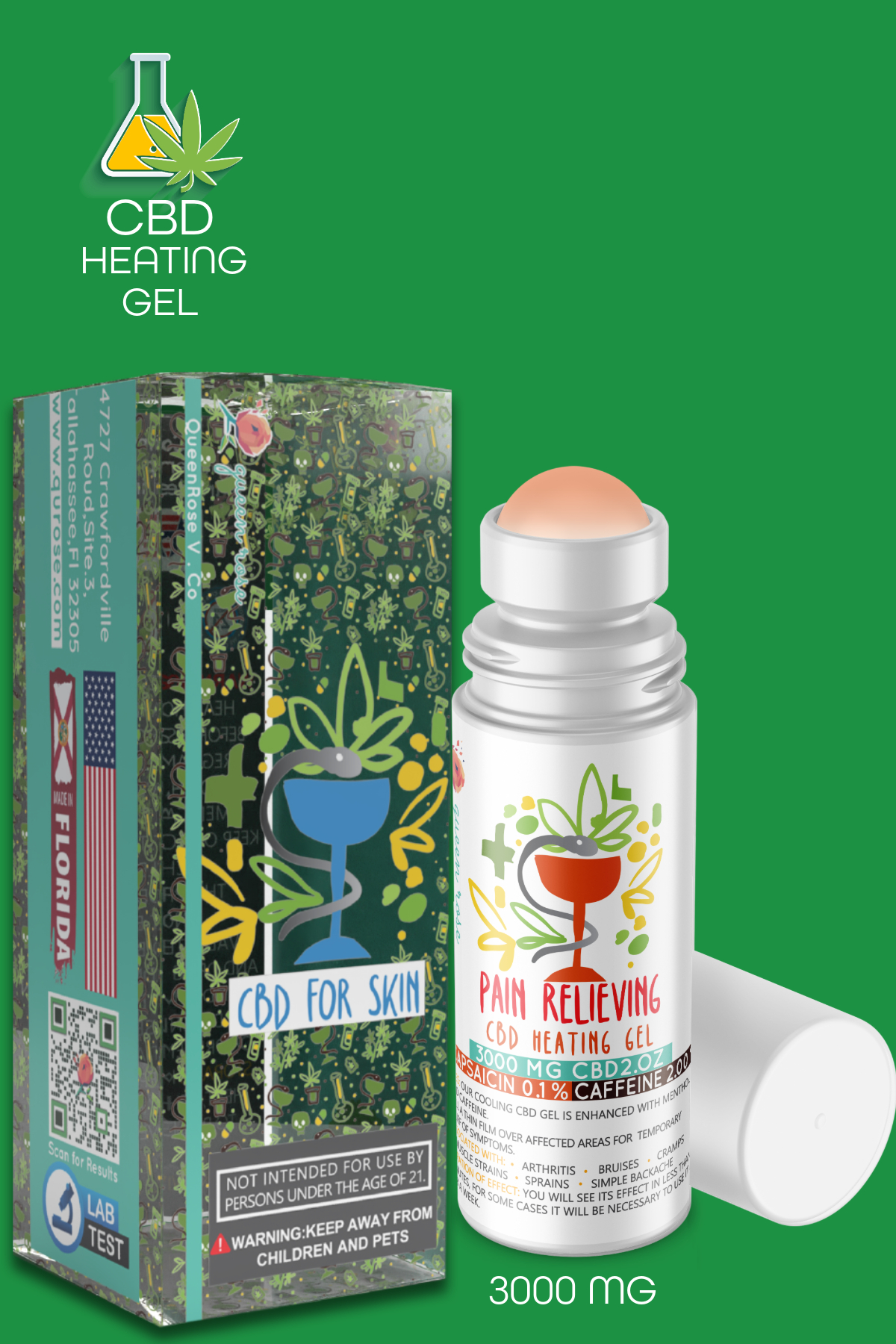 3000 Mg CBD Heating Gel Pain Relieving 60 Ml