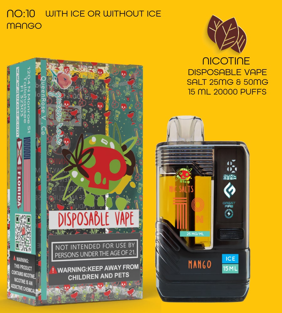 MANGO 20000 PUFFS VAPE NICOTINE SALT WITH ICE OR WITHOUT ICE 15 ML NO:10