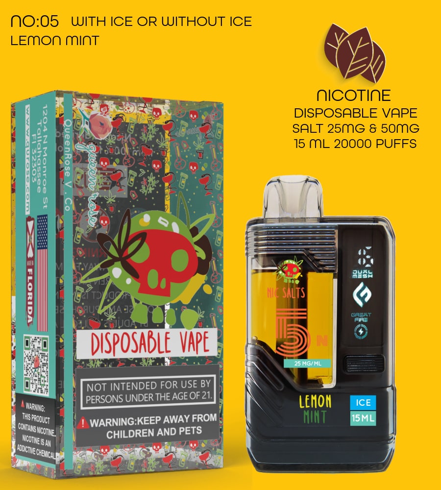 LEMON MINT 20000 PUFFS VAPE NICOTINE SALT WITH ICE OR WITHOUT ICE 15 ML NO:05