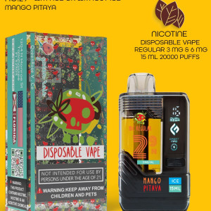 MANGO PITAYA 20000 PUFFS VAPE NICOTINE REGULAR WITH ICE OR WITHOUT ICE 15 ML NO:29