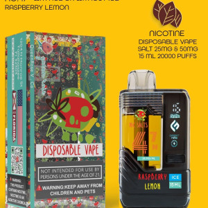 RASPBERRY LEMON  20000 PUFFS  VAPE NICOTINE SALT WITH ICE OR WITHOUT ICE   15 ML NO:47 OK