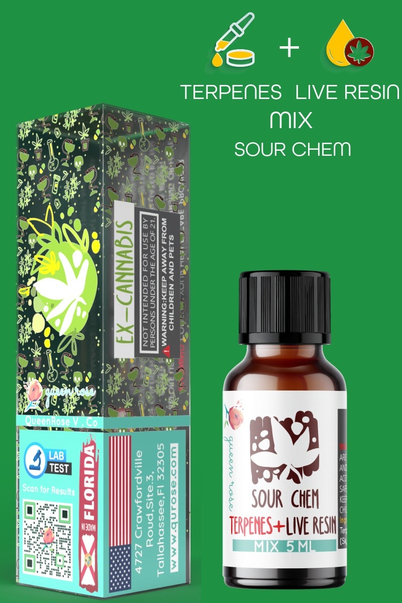 SOUR CHEM MIX NATURAL TERPENES WITH LIVE RESIN ( READY FOR MIXING ) 5ML - 10 ML - 15ML