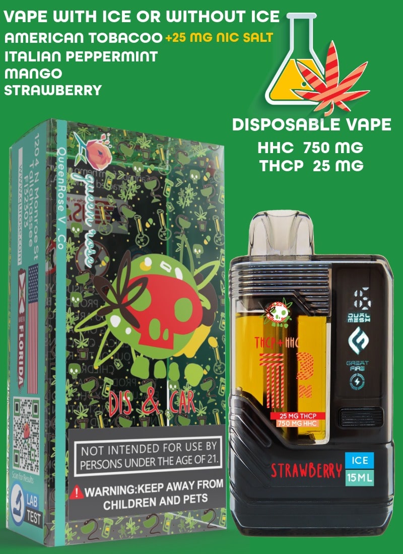 WATER-BASED VAPE THCP (25 MG) + HHC (750MG)  20000 PUFFS WITH ICE OR WITHOUT ICE 15 ML