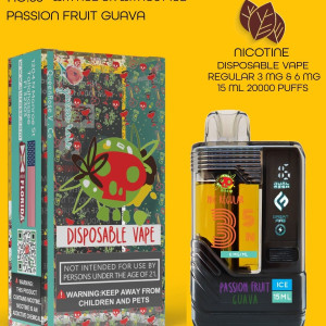 PASSION FRUIT GUAVA  20000 PUFFS VAPE NICOTINE REGULAR WITH ICE OR WITHOUT ICE 15 ML NO:35