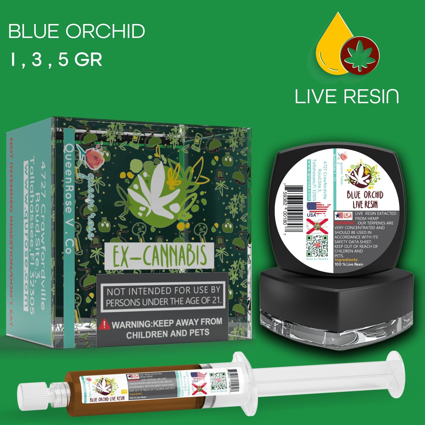 BLUE ORCHID  LIVE RESIN ( READY FOR MIXING ) 1-3-5 Gr
