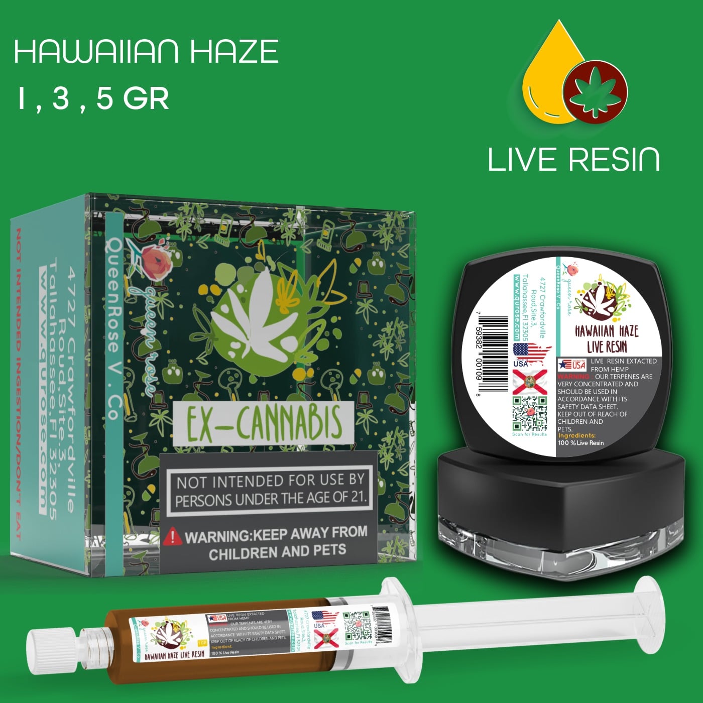 HAWAIIAN HAZE  LIVE RESIN ( READY FOR MIXING ) 1-3-5 Gr